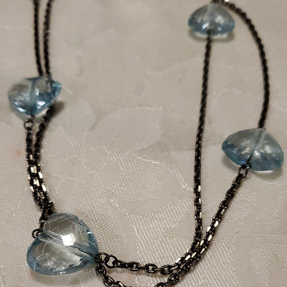 Elegant Blue Heart Necklace